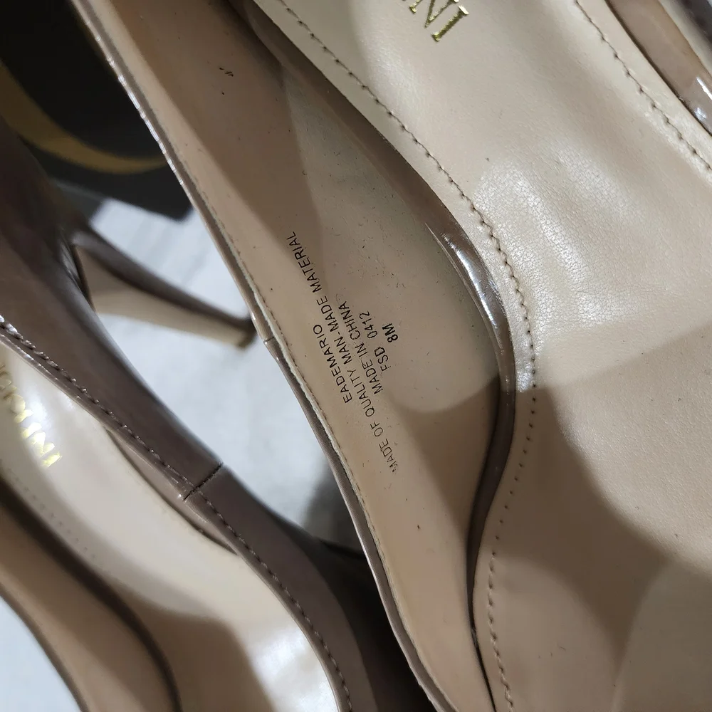 Enzo‎ Angiolini Women's Taupe Peep Toe Shoes - Size 8M EUC w/Box